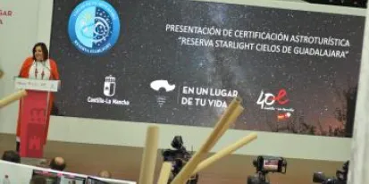 La consejera de Economía, Empresas y Empleo, Patricia Franco, presenta la certificación Starlight de Reserva Astronómica de los Cielos de Guadalajara La consejera de Economía, Empresas y Empleo, Patricia Franco, presenta la certificación Starlight de Reserva Astronómica de los Cielos de Guadalajara